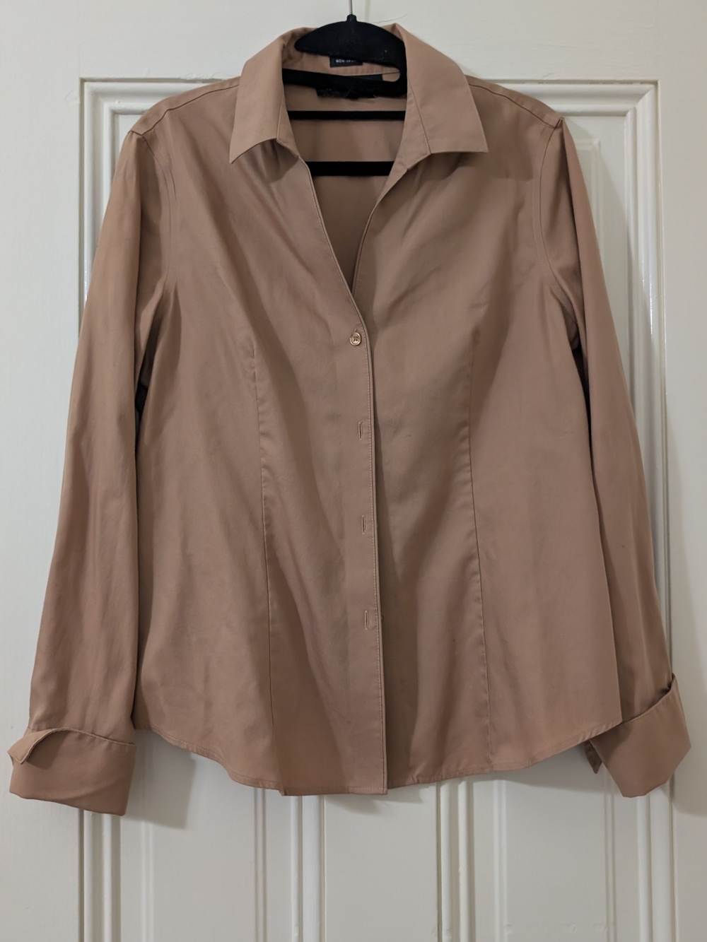 Jones New York Collection Vintage 90s Button-Front Women’s Blouse - Taupe